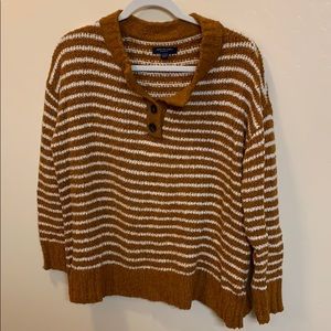 American Eagle Jegging Fit striped Henley sweater